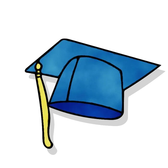 Blue Graduation Cap with Tassel