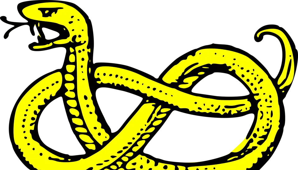 Yellow Coiled Snake Illustration