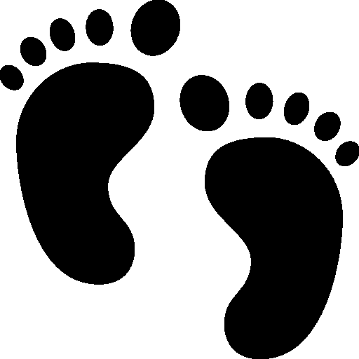 Black Footprint Symbol Clipart