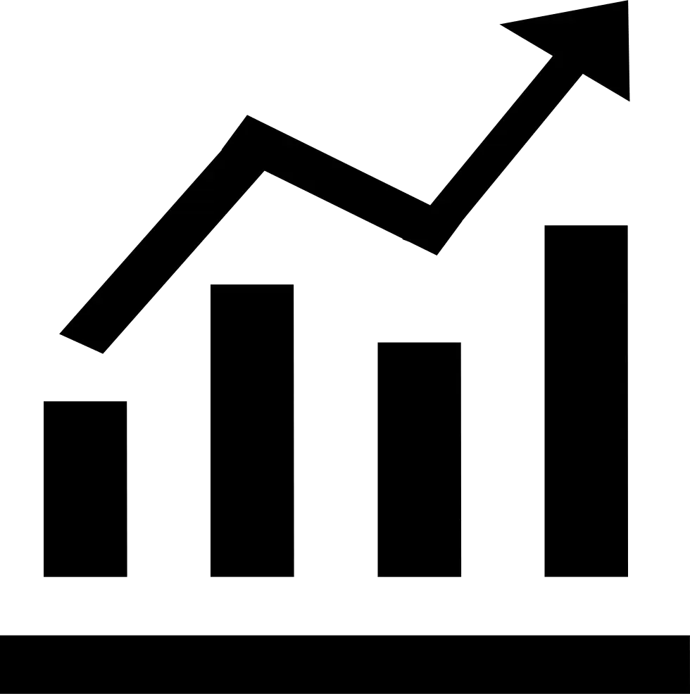 Growth Bar Chart with Upward Trend