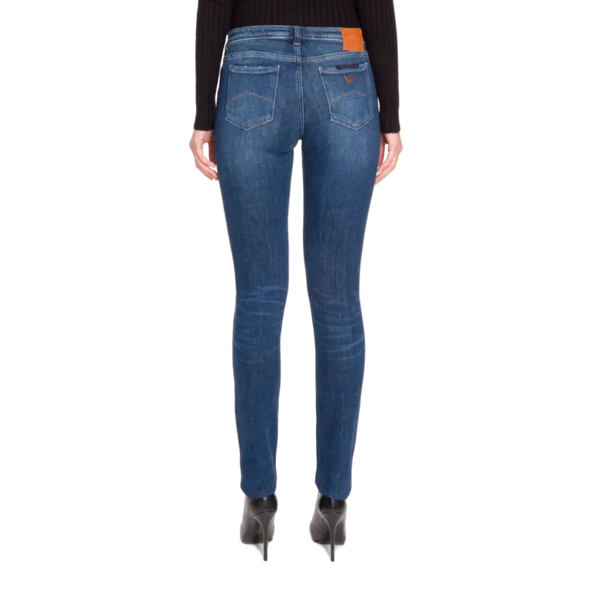 Woman in Blue Skinny Jeans