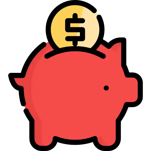Red Piggy Bank with Coin Illustration