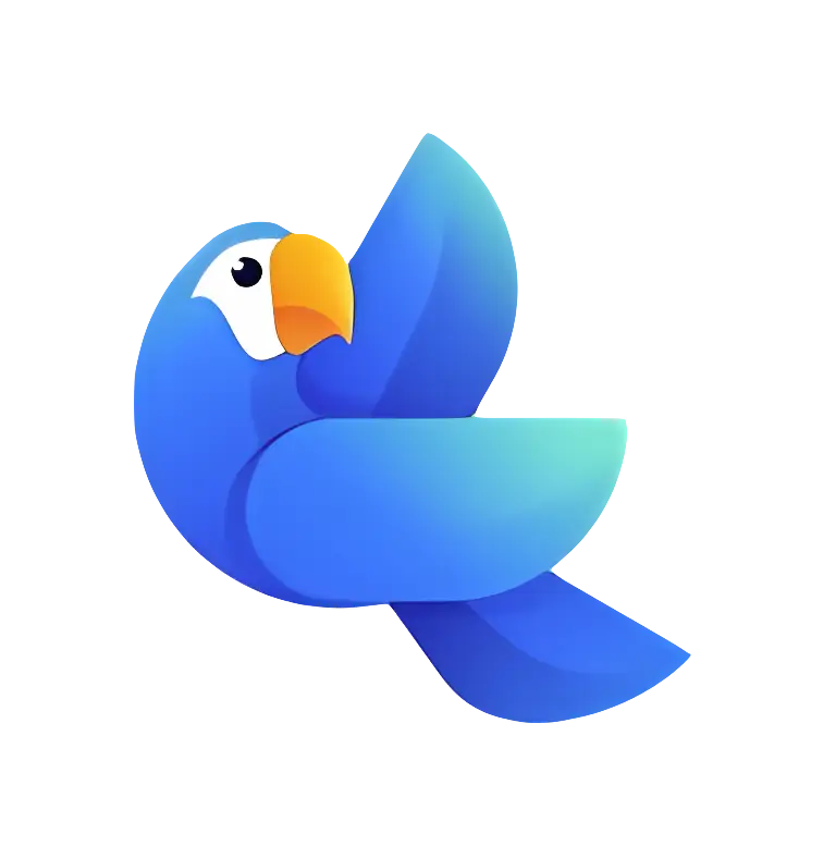 Cute Blue Bird Cartoon