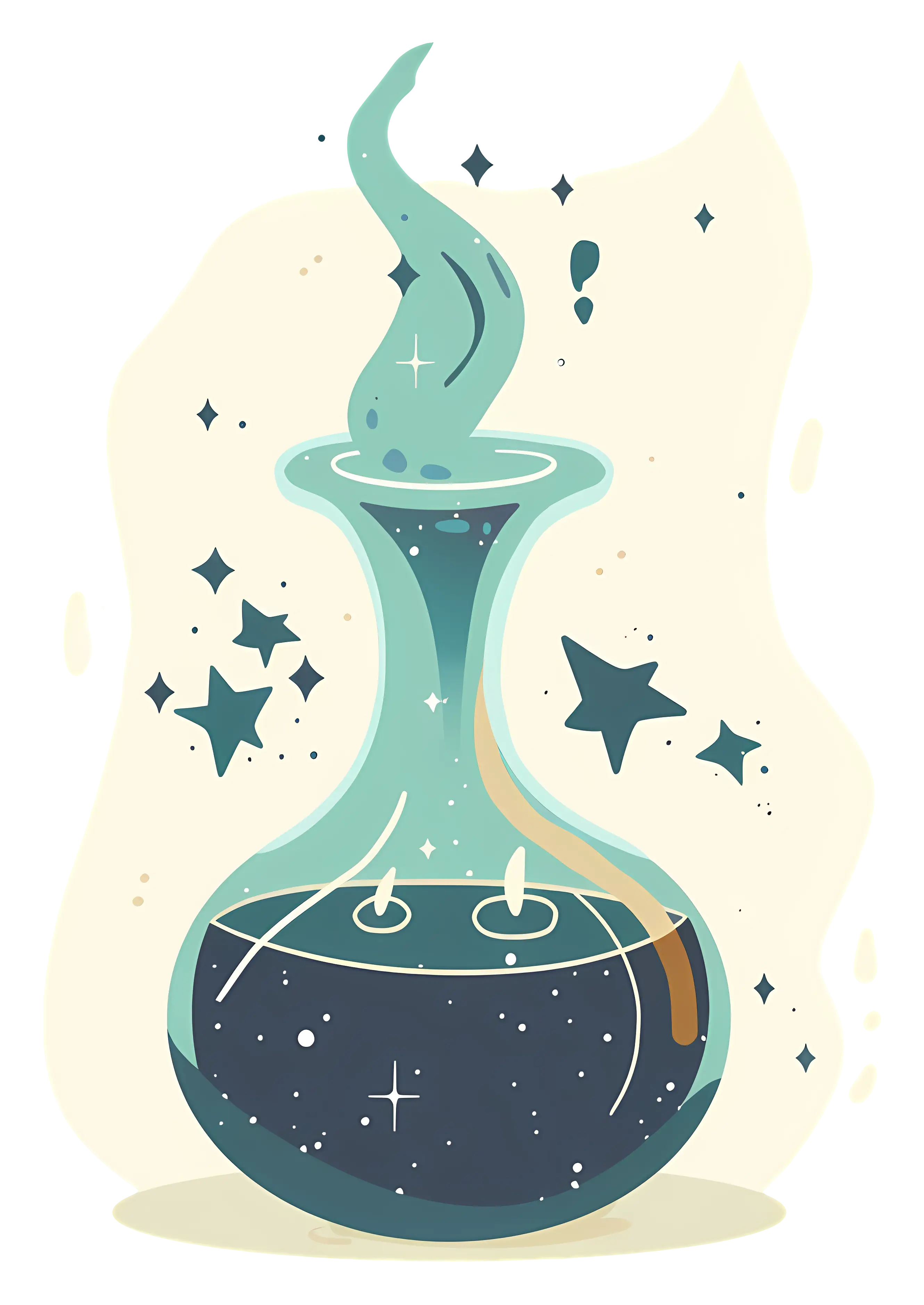 Mystical Potion Bottle with Stars