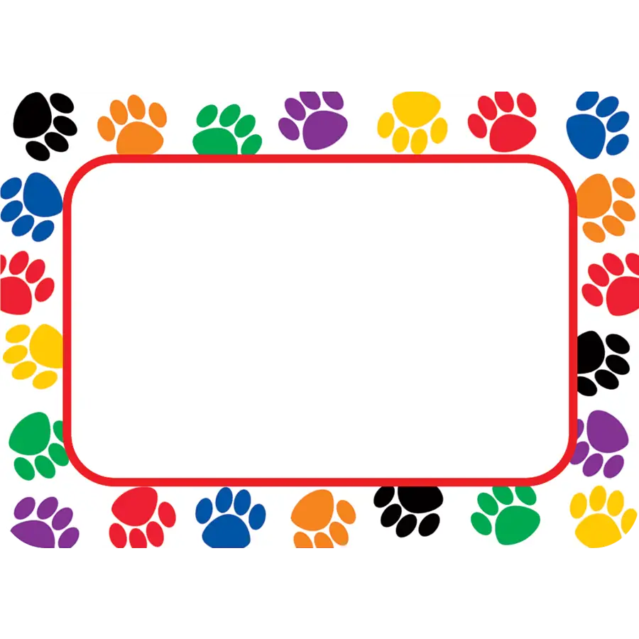 Colorful Paw Print Frame