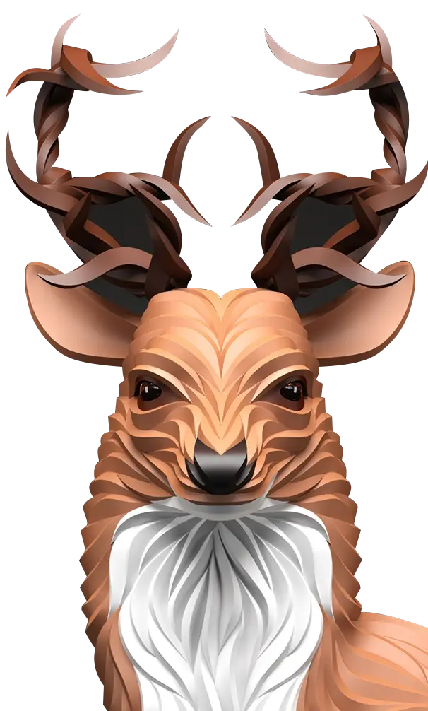 Deer Illustration with Antlers