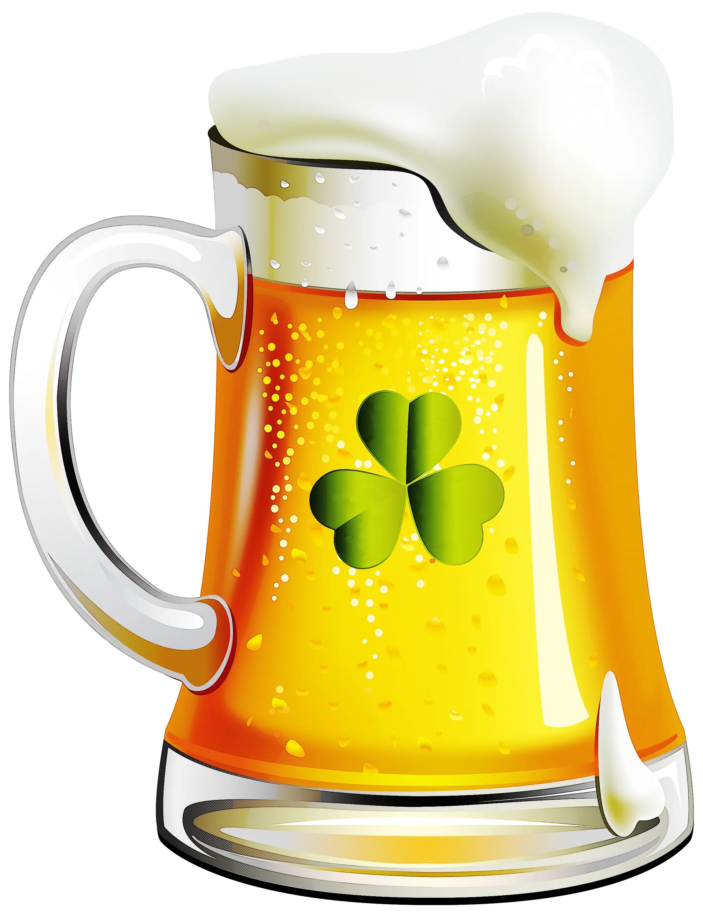 Beer Glass with Clover for St. Patrick&#039;s Day