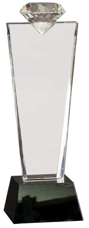 Glass Trophy with Diamond Top