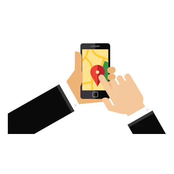 Hands Using Smartphone for Navigation