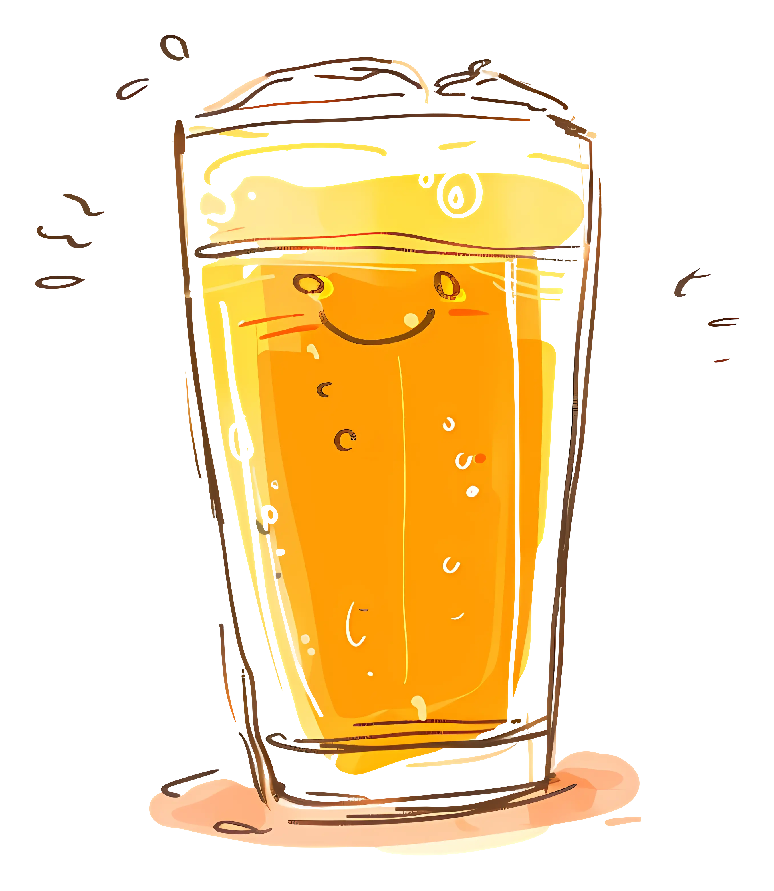 Cute Orange Drink with Smile