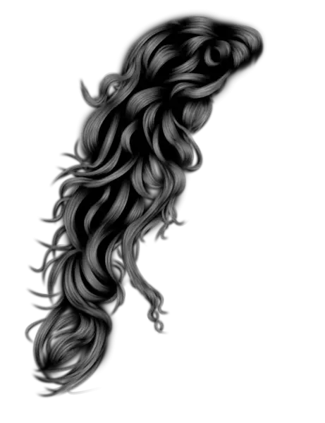 Black Wavy Long Hair Illustration