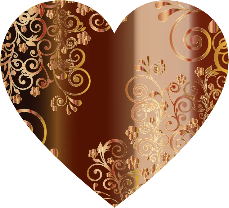 Ornate Heart Graphic with Floral Design