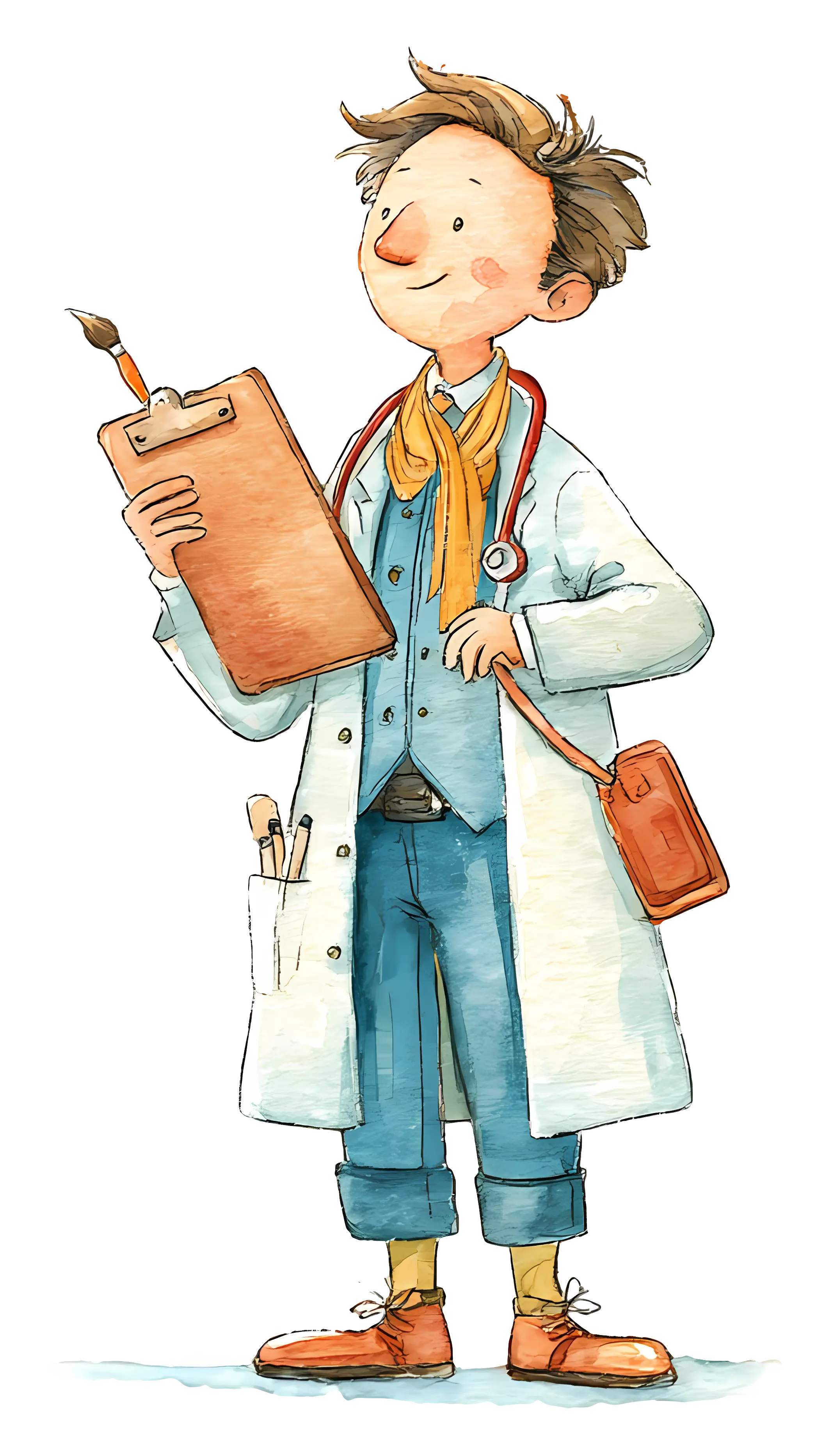 Illustrated Doctor with Clipboard
