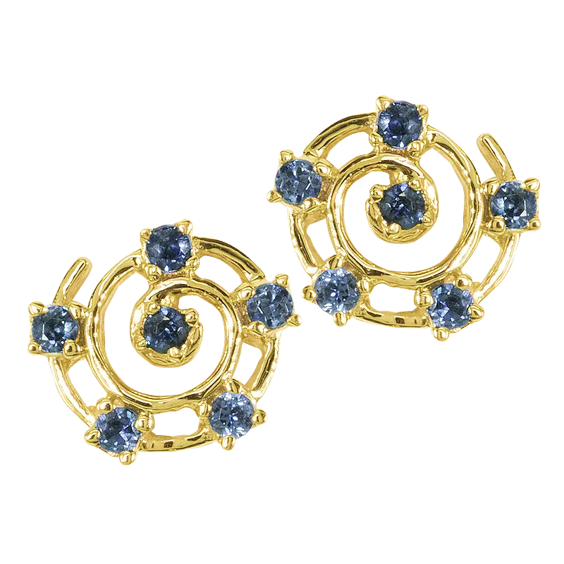 Gold and Blue Earrings