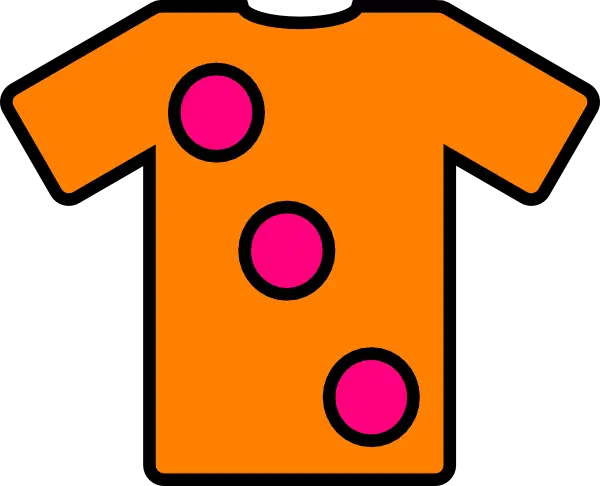 Orange Shirt with Pink Dots