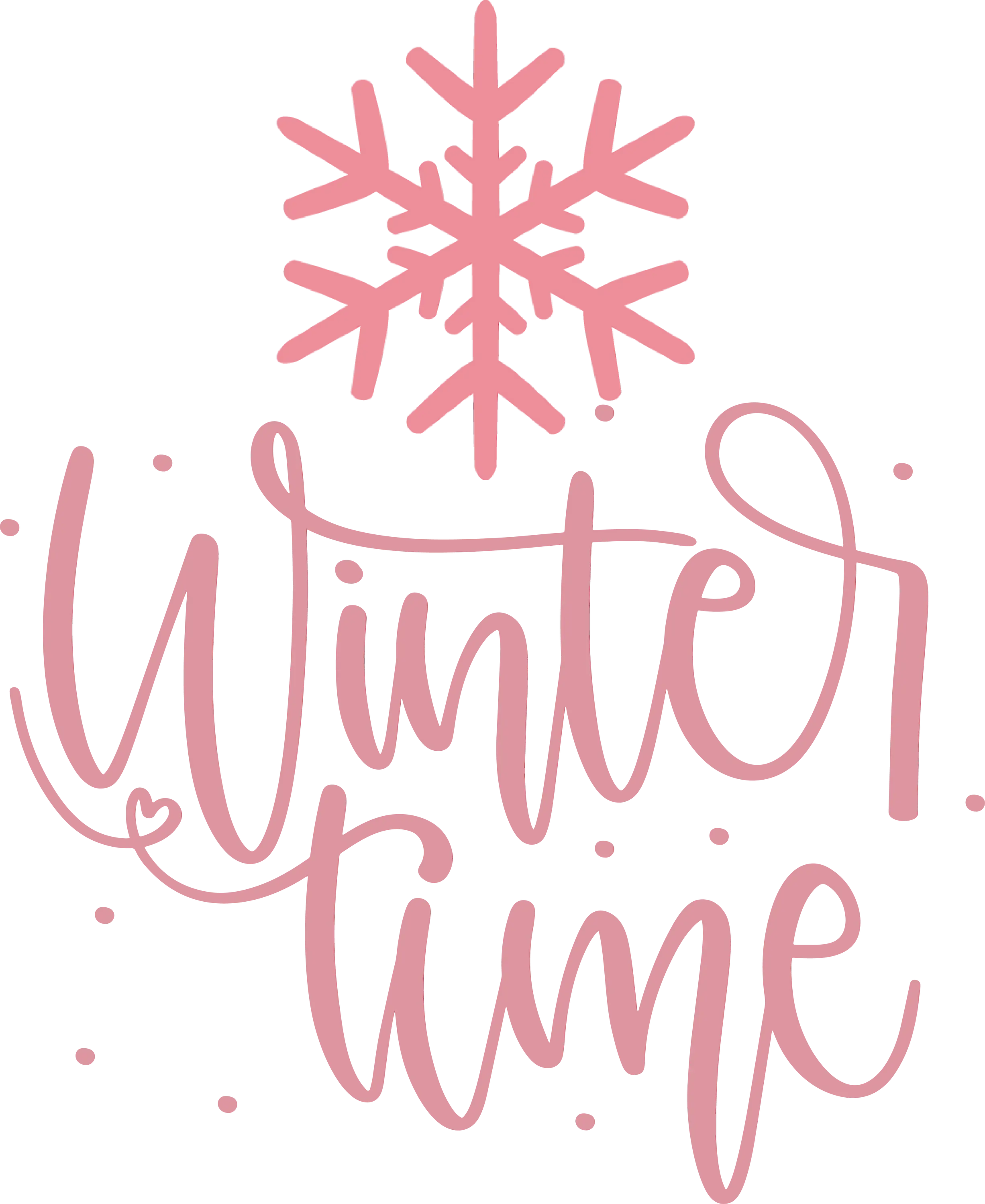 Winter Time Text with Snowflake Graphic