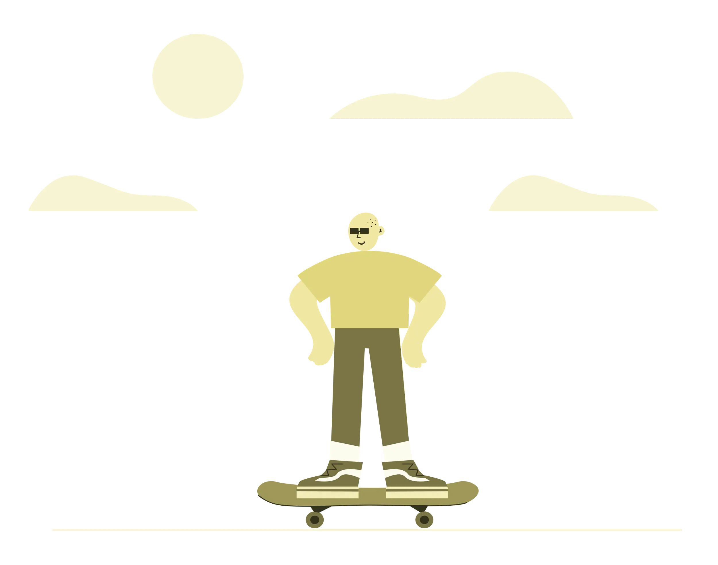 Minimalistic Yellow Skateboarder Illustration