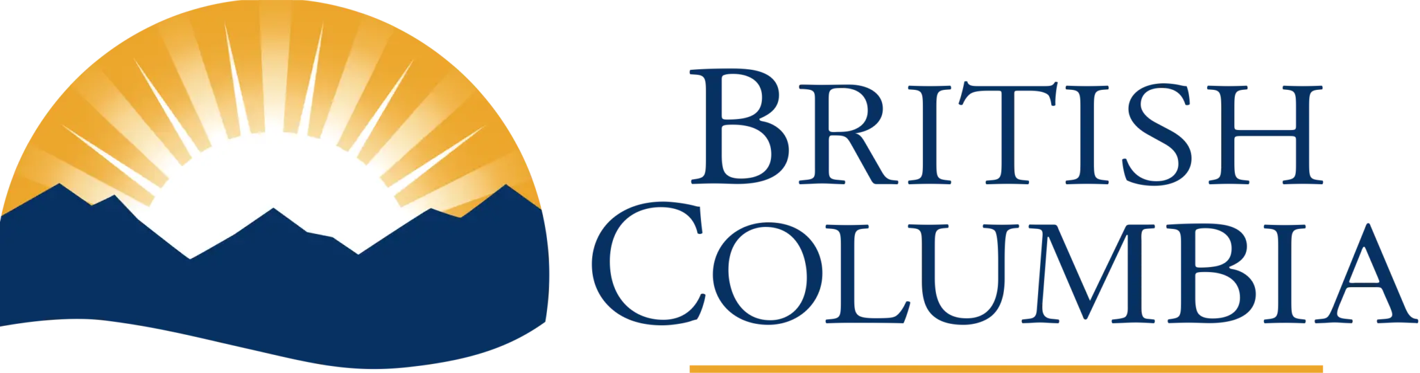 British Columbia Logo with Mountain and Sun Elements