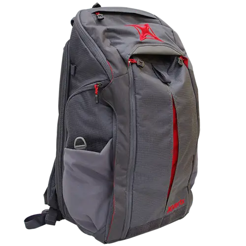 Gray and Red Multi-pocket Backpack