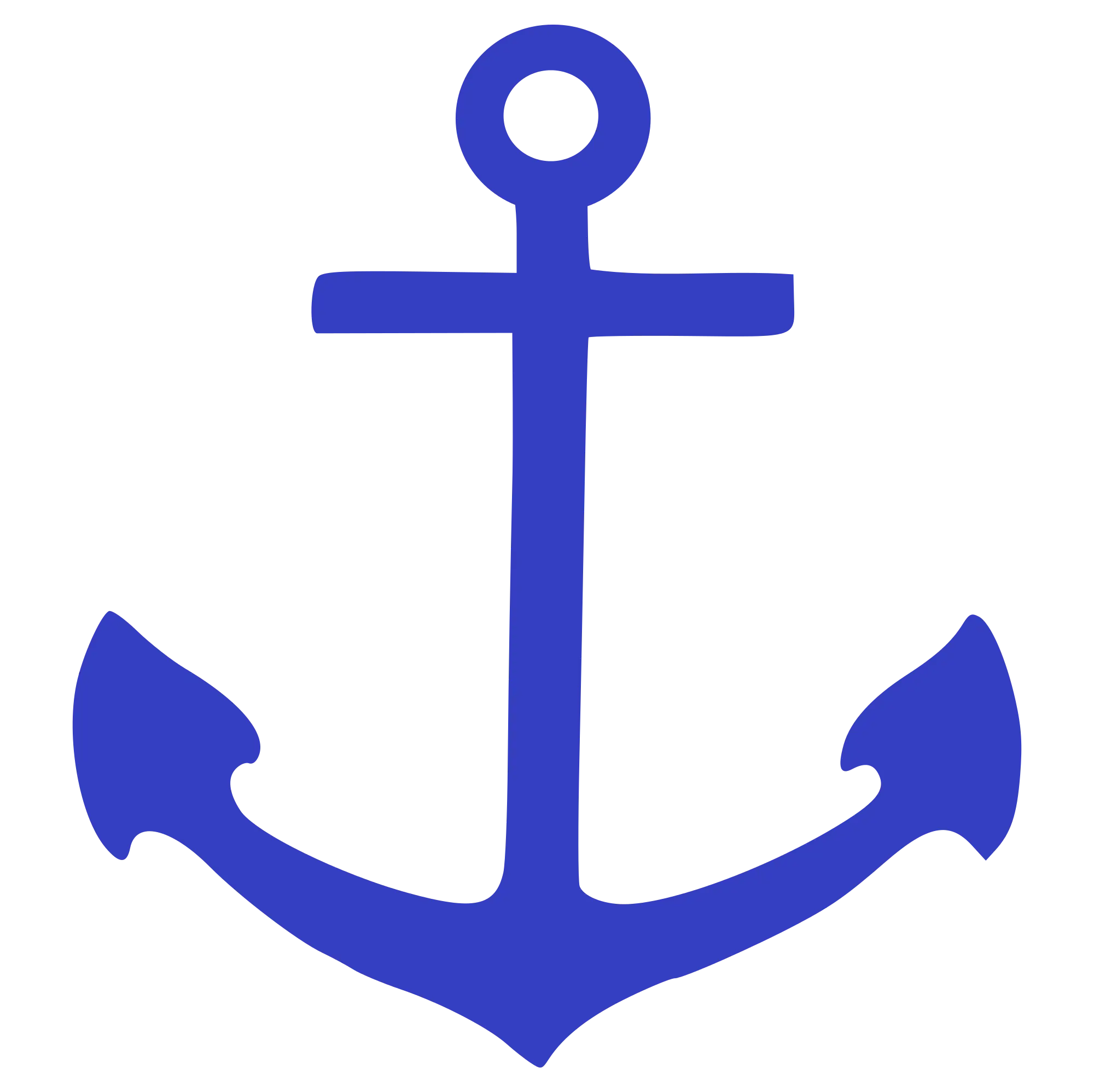 Blue Anchor Icon for Maritime Theme