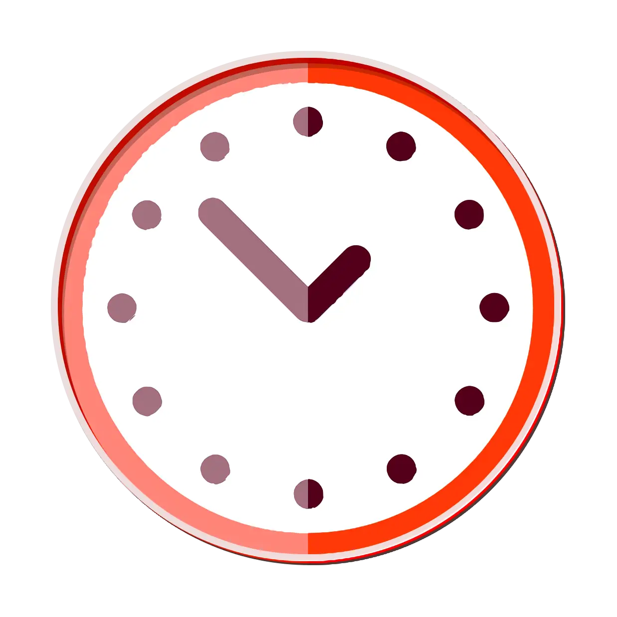 Red and White Round Clock Design