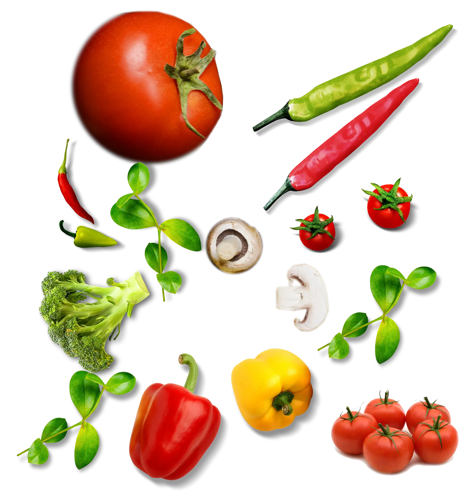 Fresh Vegetables with Tomatoes and Peppers
