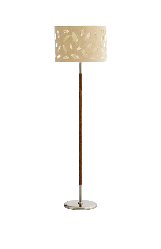 Wooden Floor Lamp with Decorative Shade