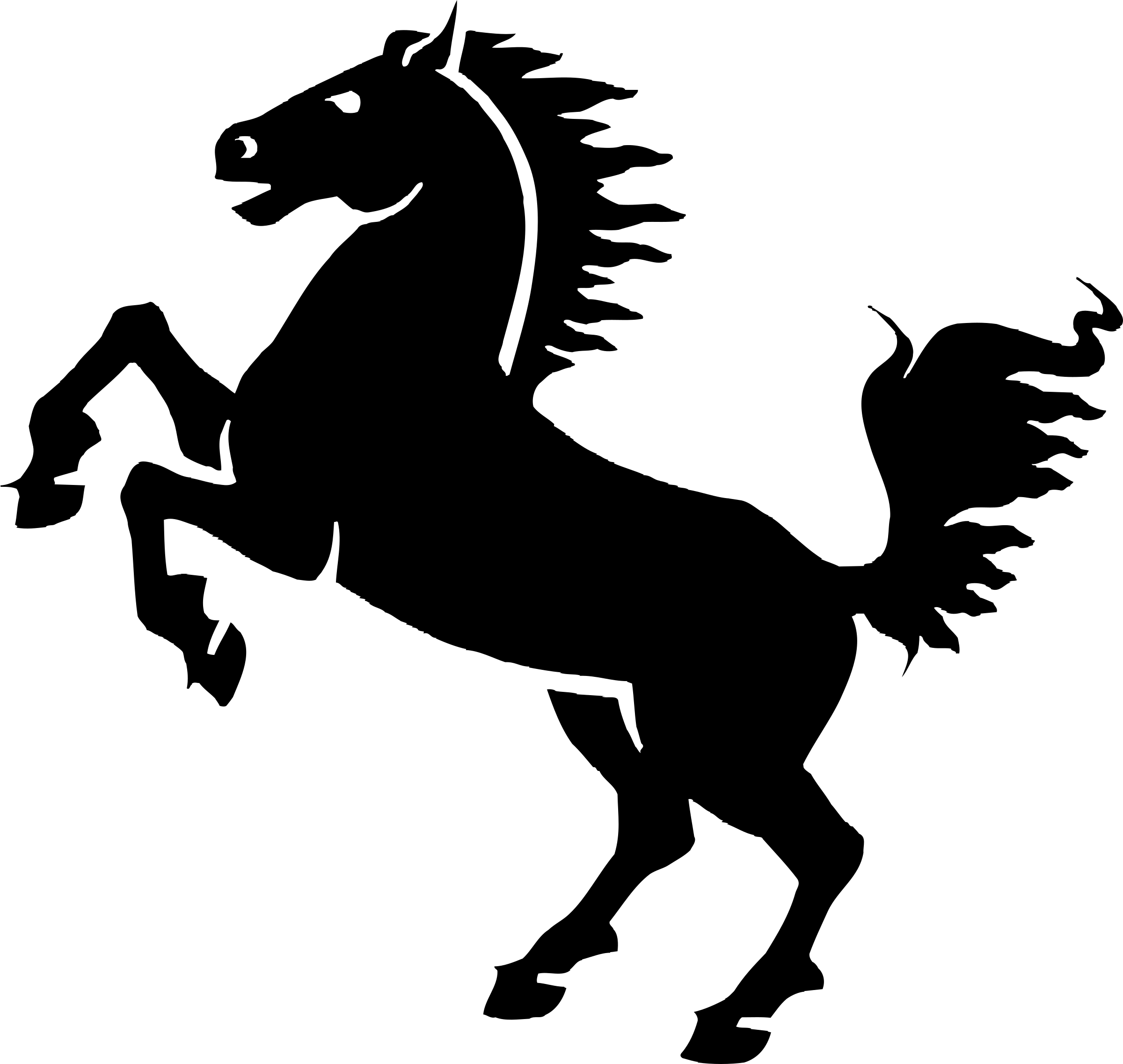 Black Rearing Horse Silhouette