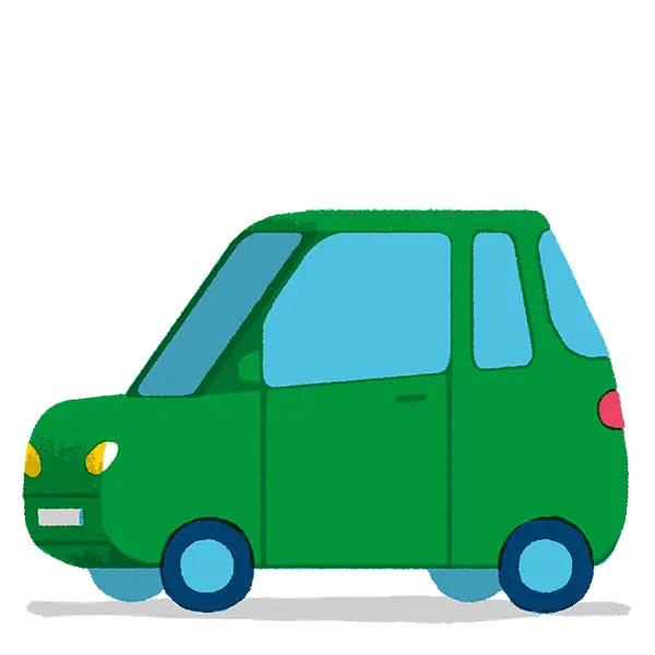 Cute Green Cartoon Car
