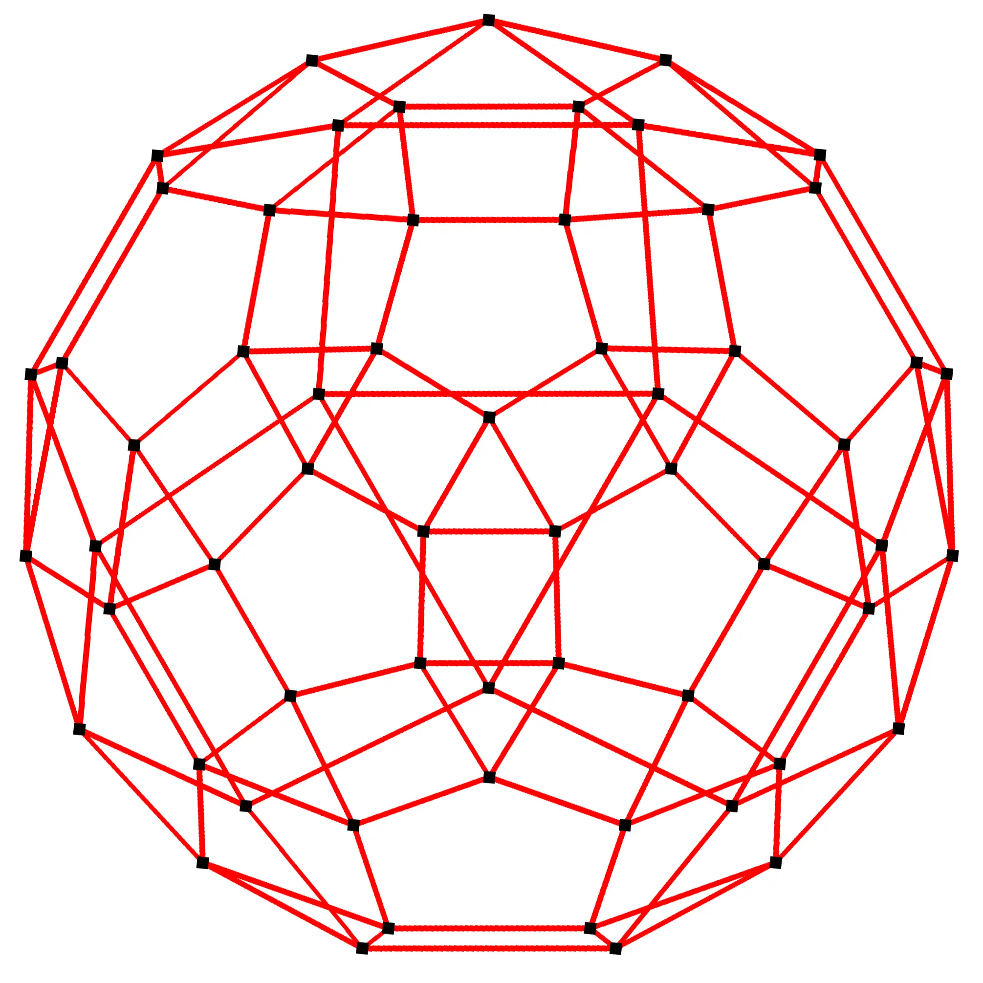 Red wireframe geometric structure