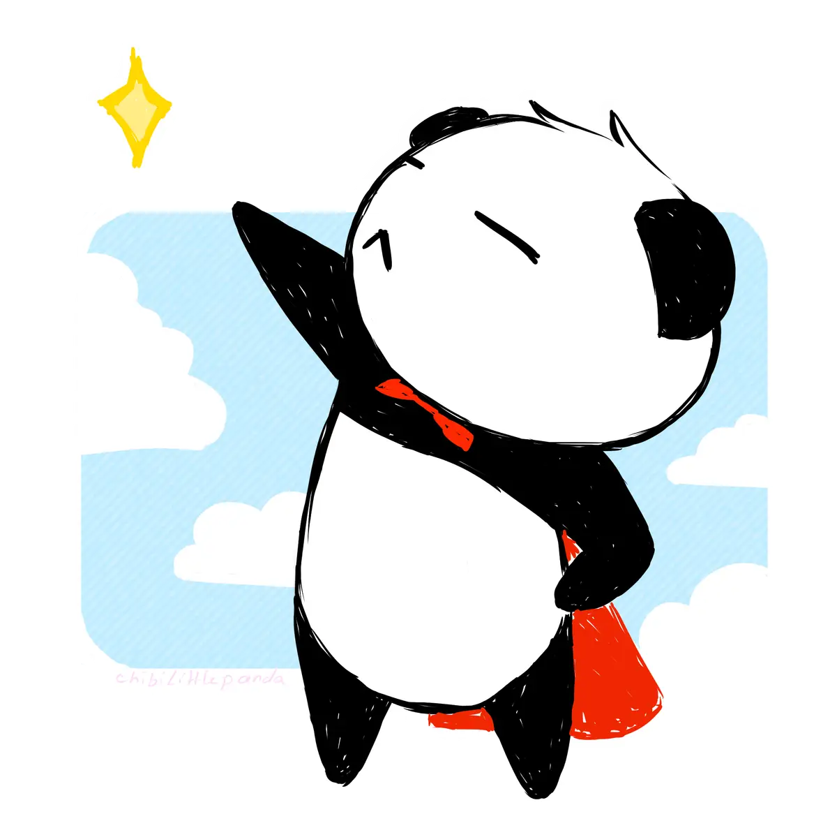 Superhero Panda Cartoon
