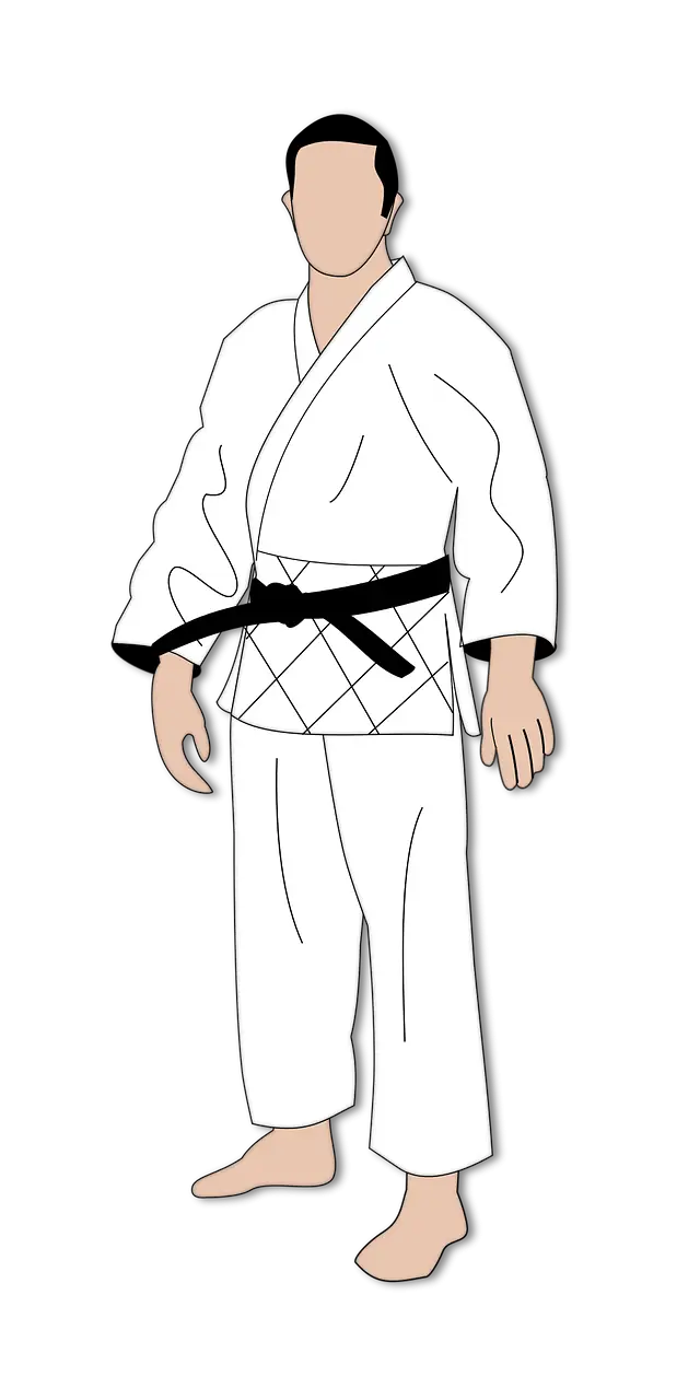 Judo Uniform with Black Belt Illustration