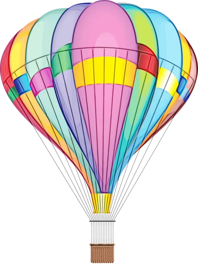 Vividly Colored Hot Air Balloon Illustration