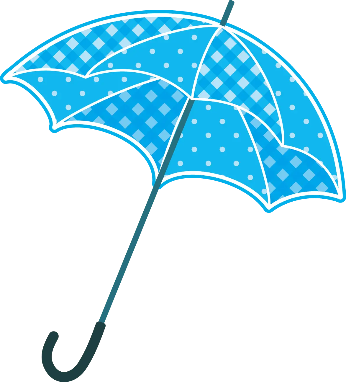 Stylish Blue Checkered Umbrella