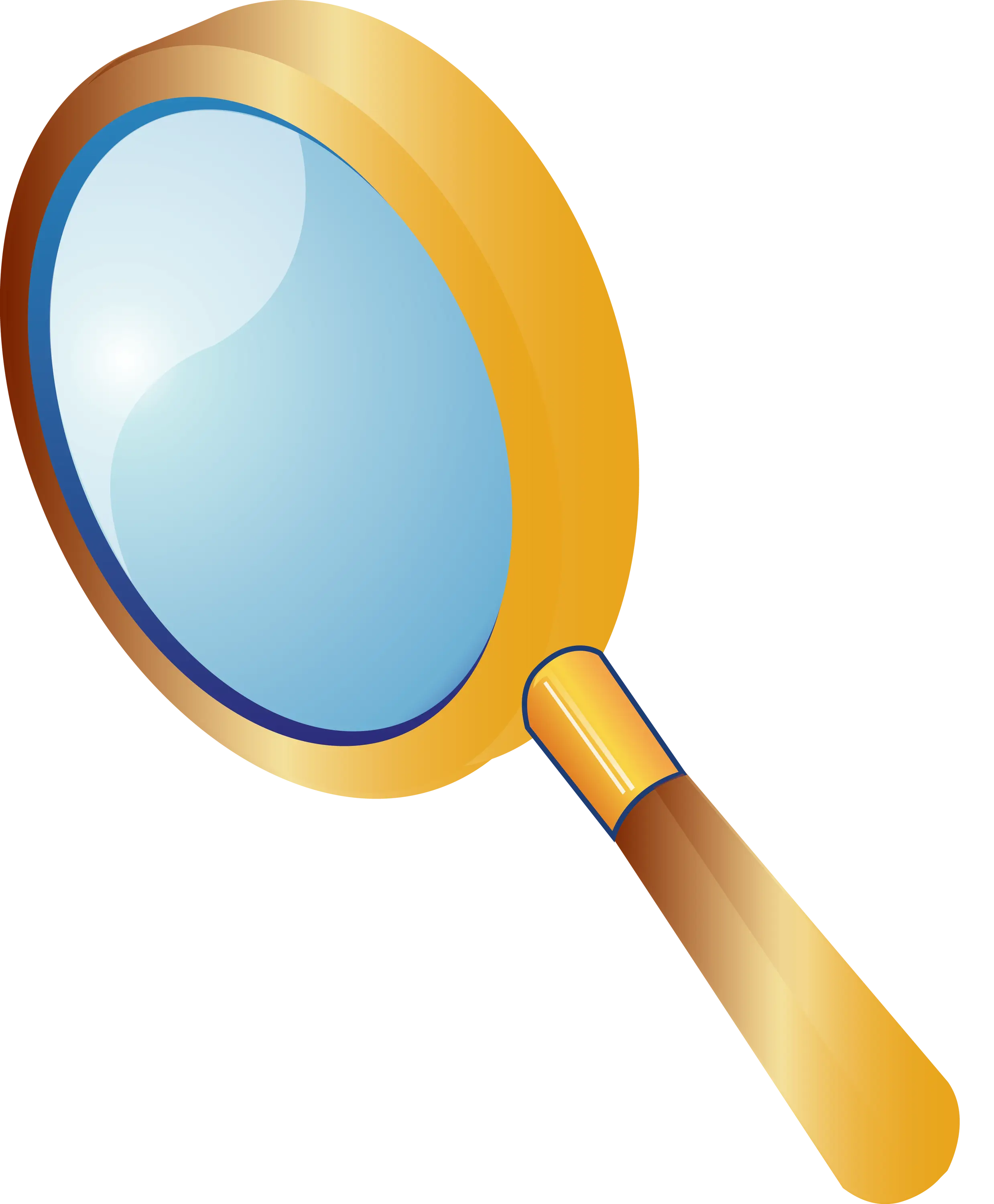 Golden Magnifying Glass with Blue Lens