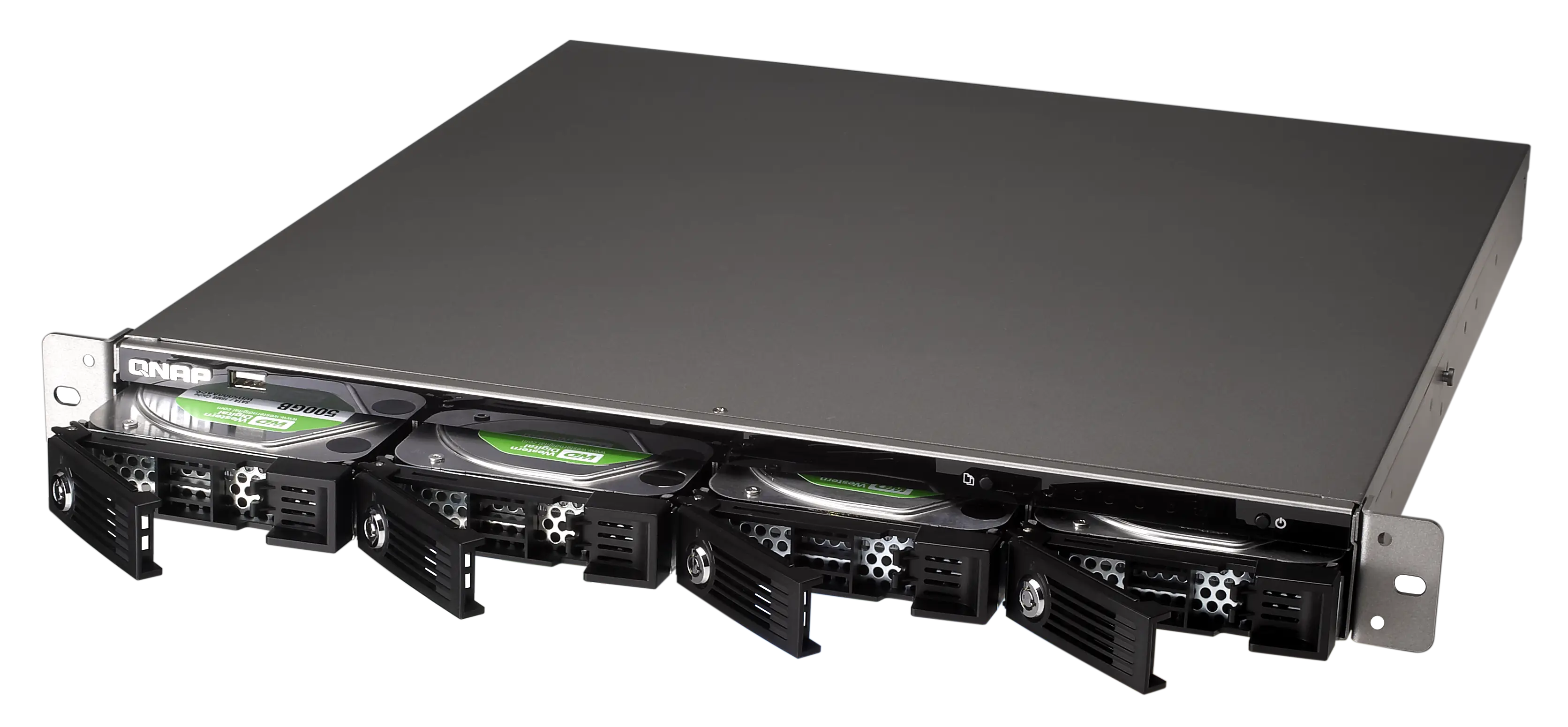 Rack-Mounted Server with Hard Drives