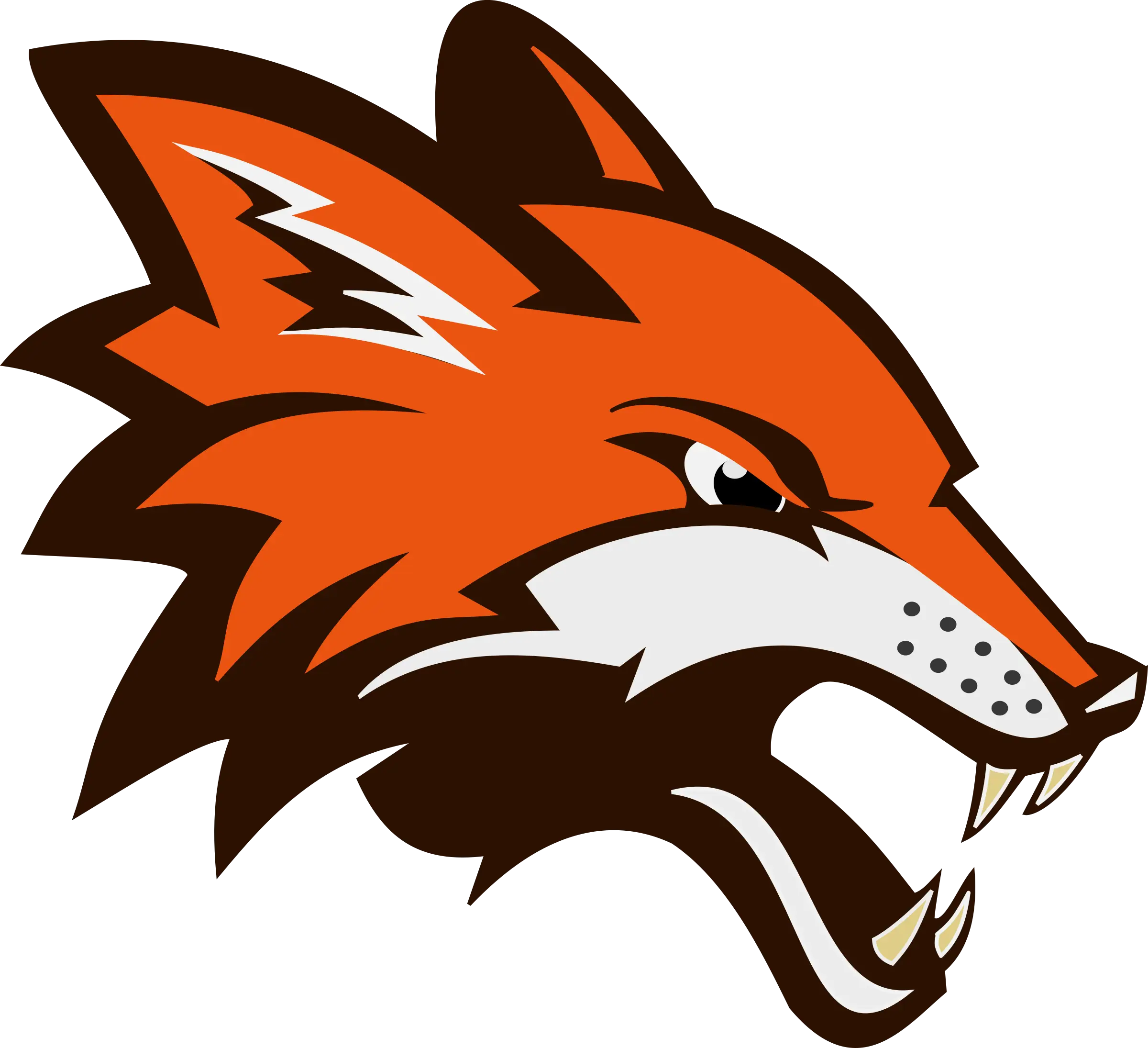 Angry Fox Head Illustration in Cartoon Style