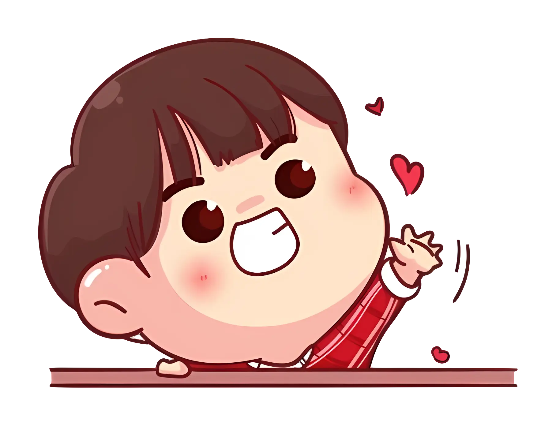 Cute Boy with Hearts