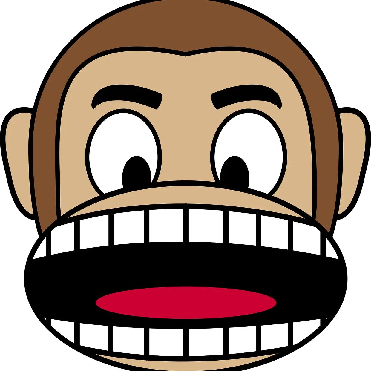 Open-Mouthed Cartoon Monkey Face Expression