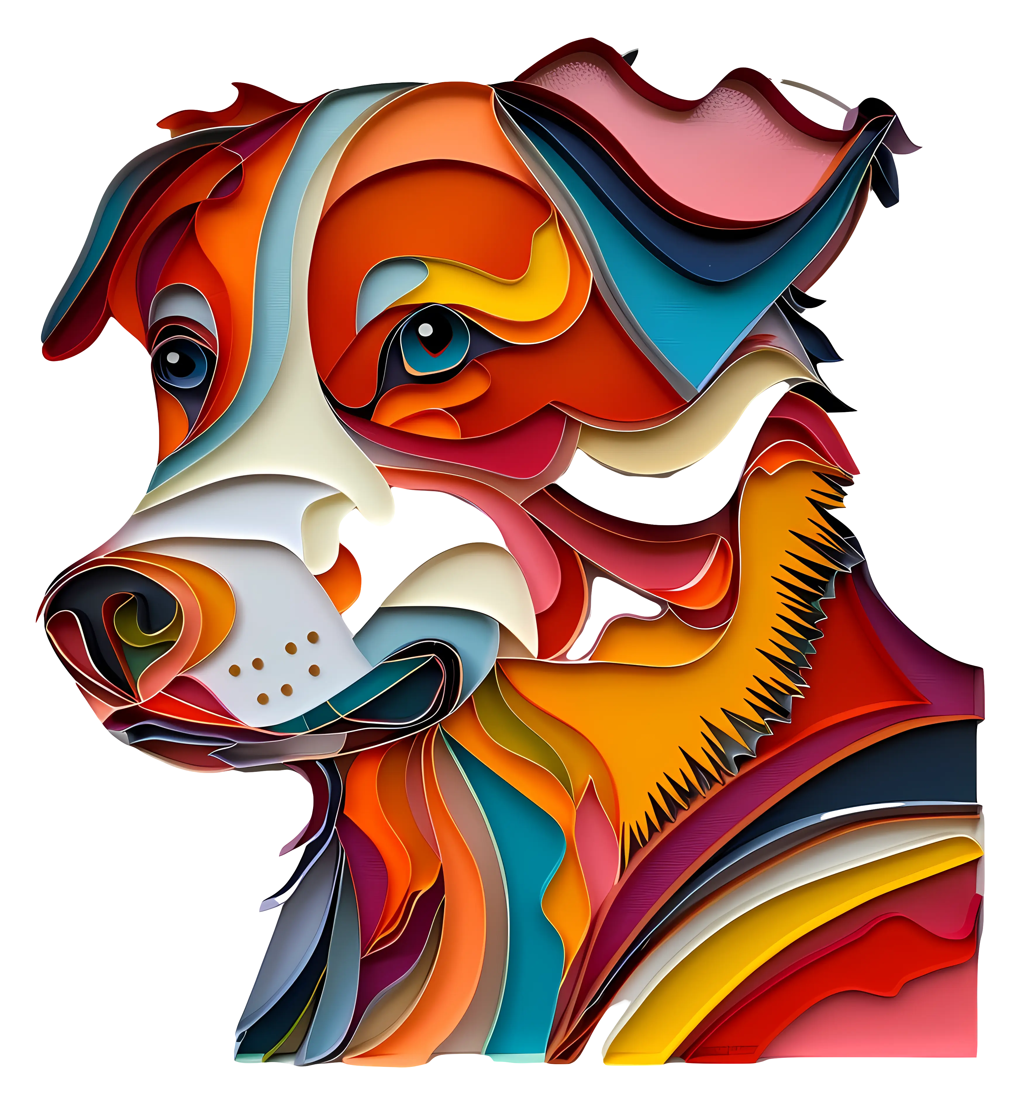 Colorful Dog Art Illustration