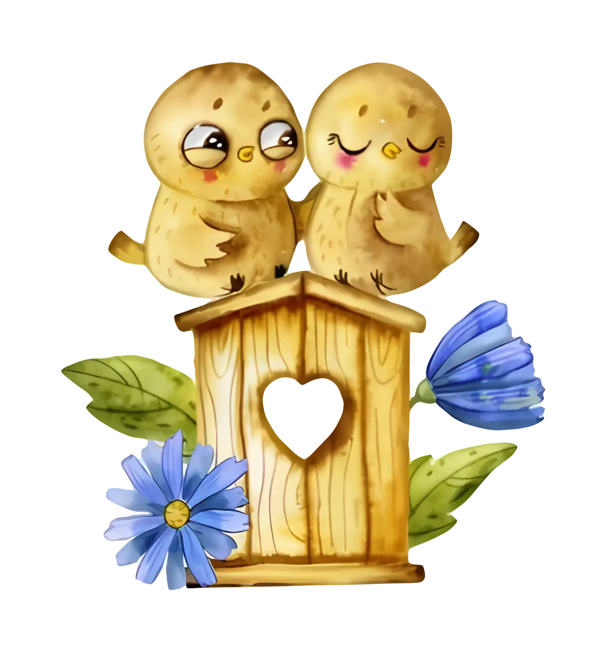 Birds on Birdhouse