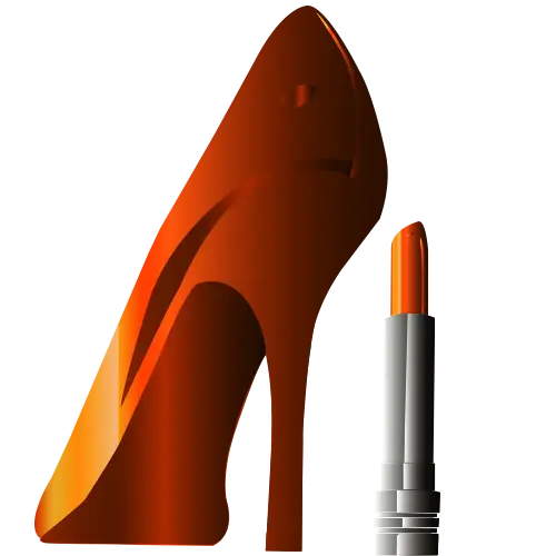 High Heel Shoe and Lipstick