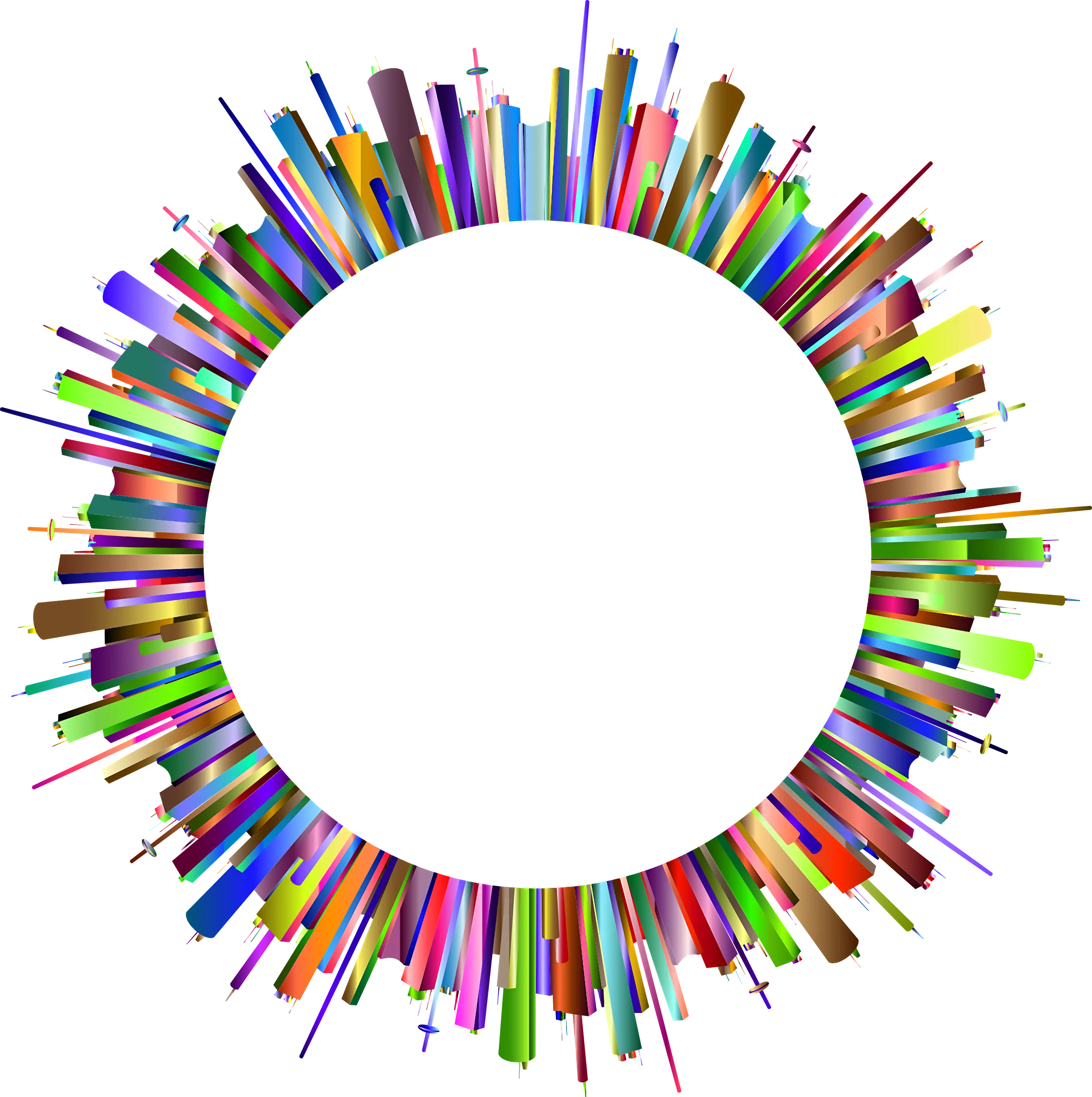 Colorful Circular Abstract Frame Illustration