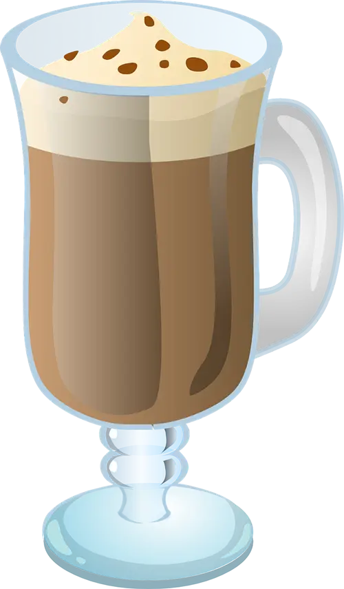 Latte Glass Illustration with Cream Foam