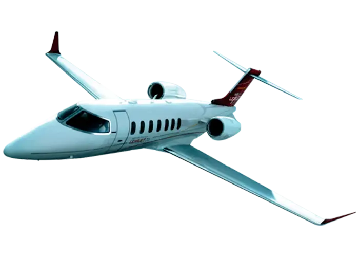 Private Business Jet on Transparent Background