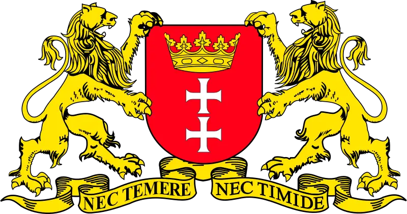 Heraldic Coat of Arms with Lions and Shield