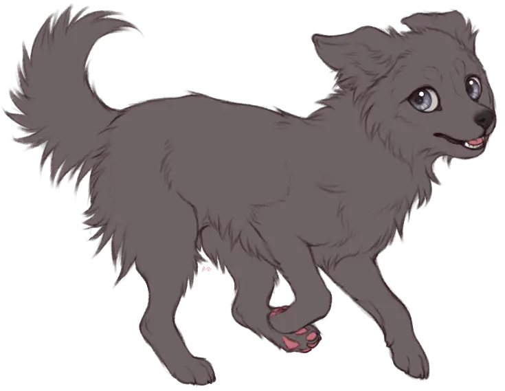 Cute Cartoon Dog with Fluffy Fur