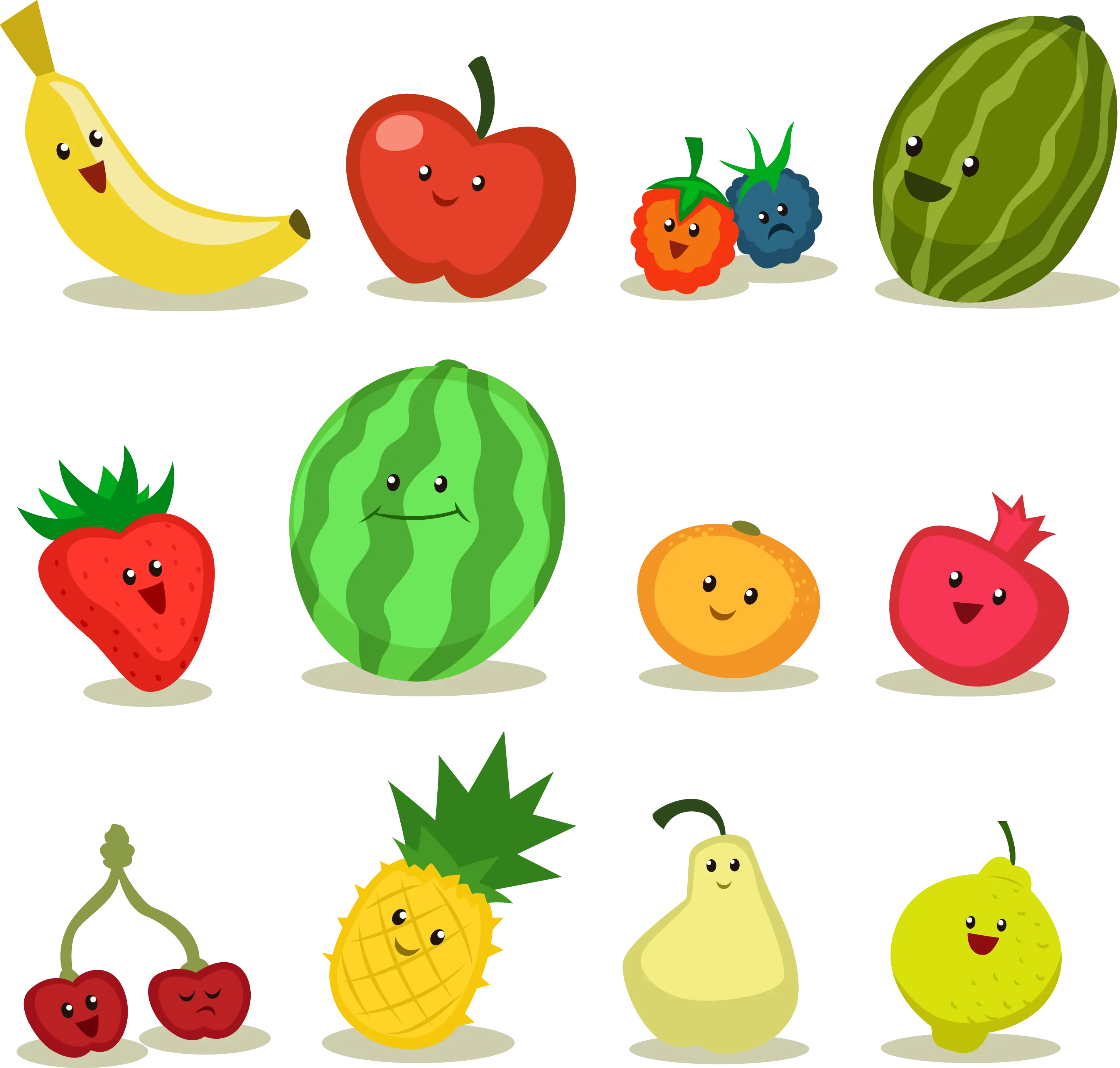 Cute Cartoon Fruits Collection