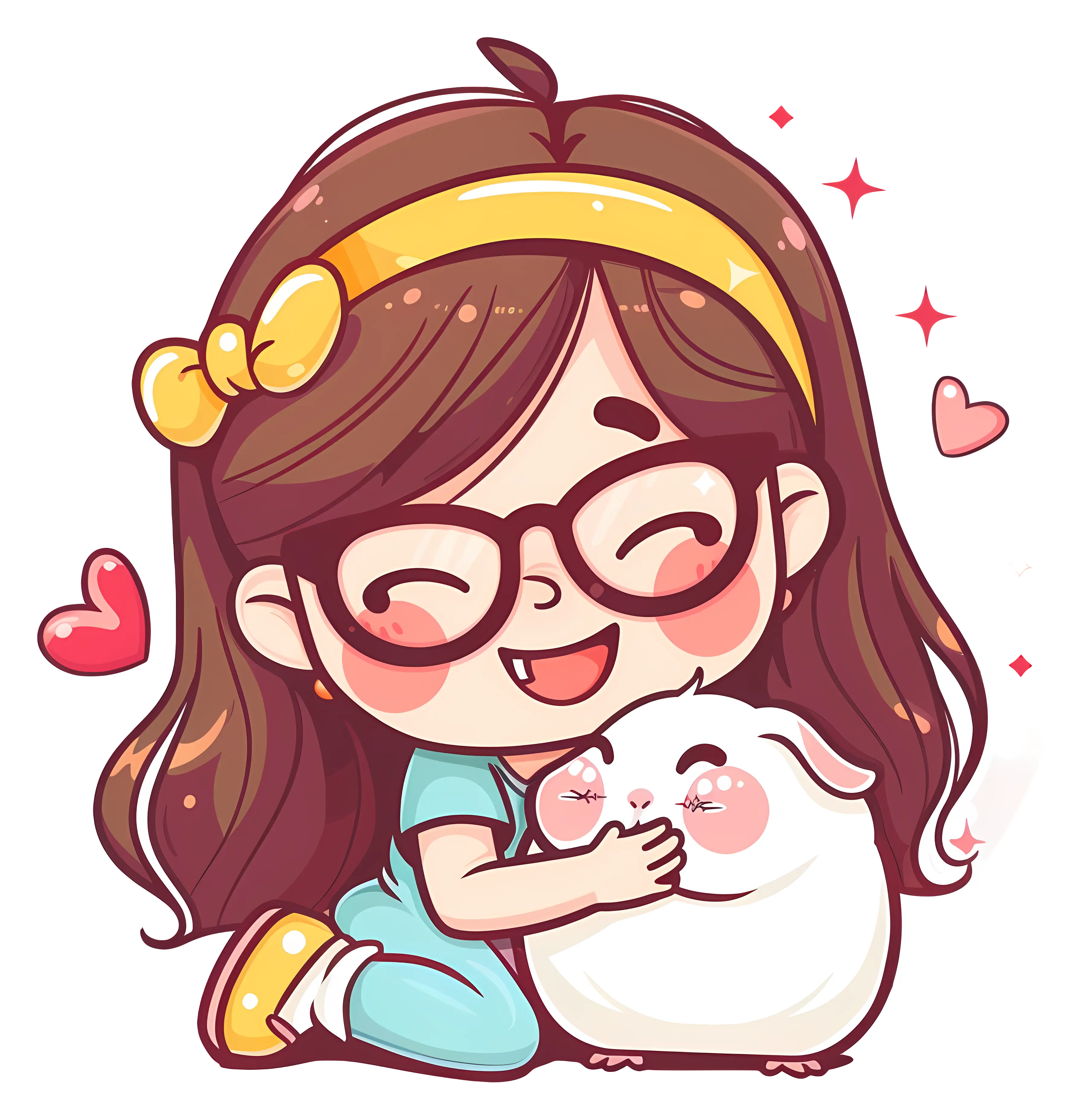 Cute Girl with Hamster