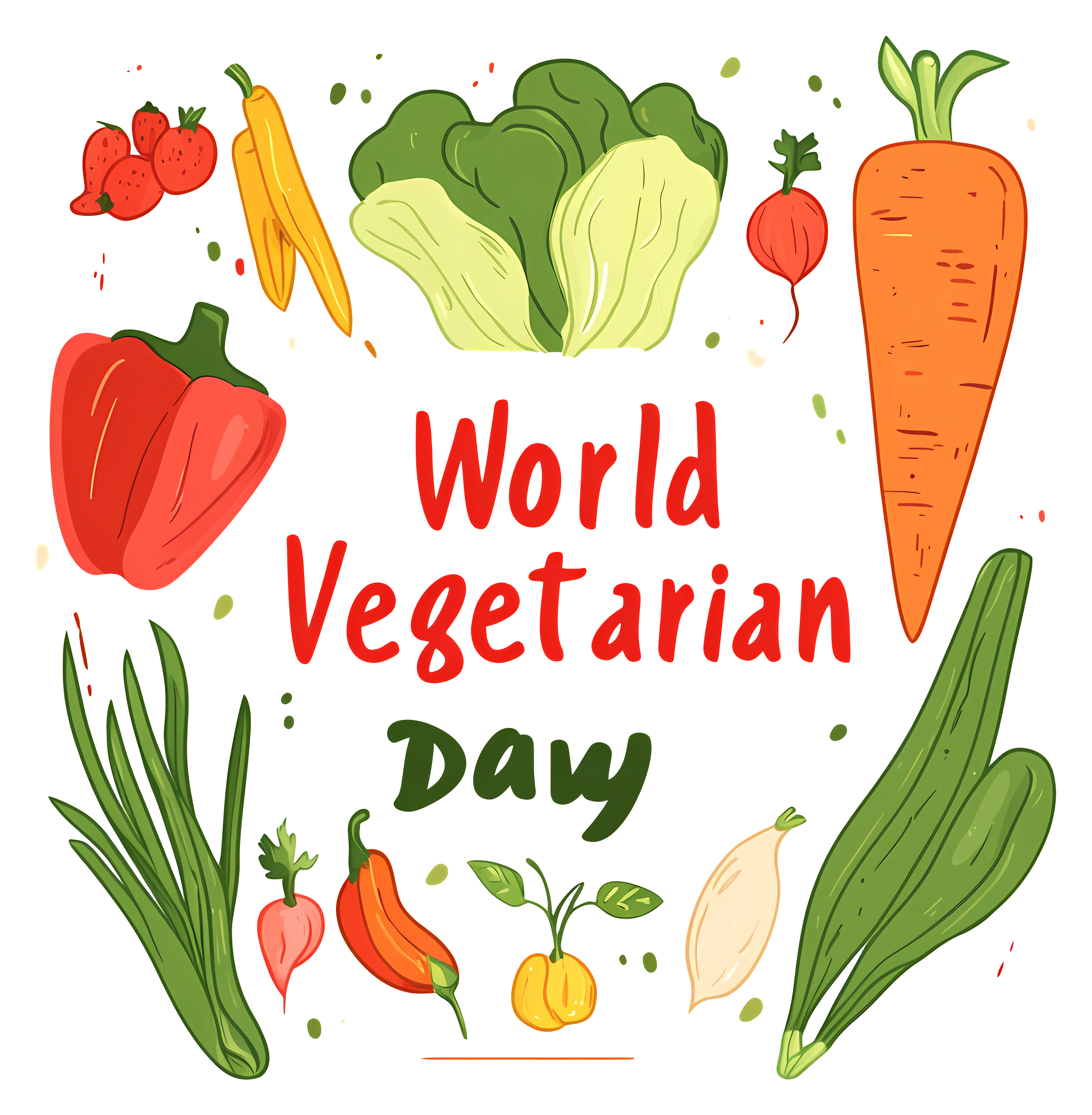 World Vegetarian Day with Illustrated Vegetables